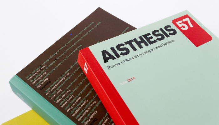 Diseño de la revista Aisthesis 57, destacando su colorido.